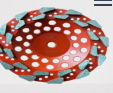 7" Tear Drop Threaded Diamond Cup Wheel (7" x 5/8-11 - 30/40 Grit)