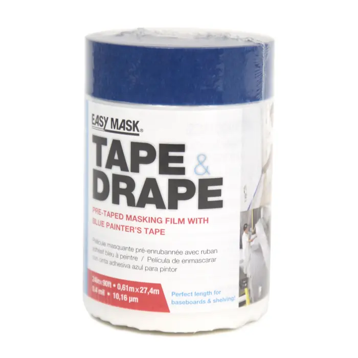 Trimaco Easy Mask Tape And Drape Roll with 14-Day Blue Tape (2' X 90')