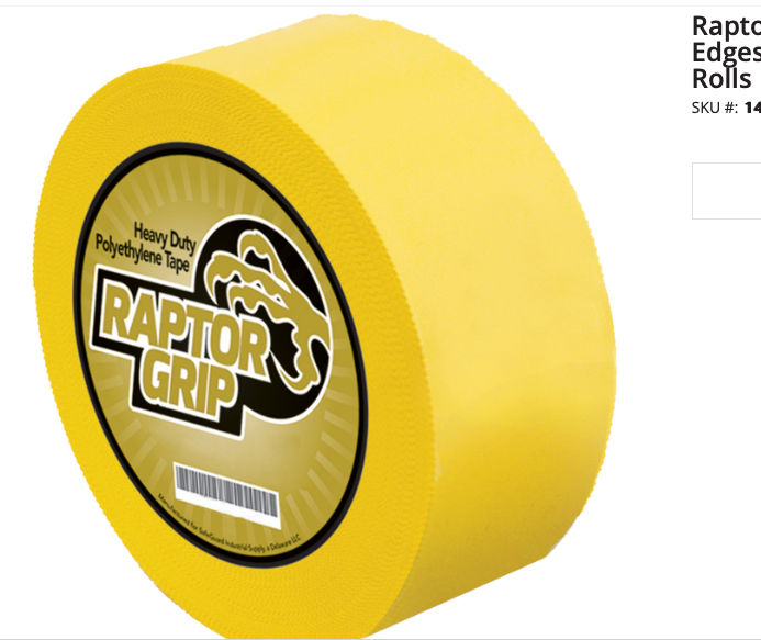 RaptorGrip Poly Tape Easy Tear (72mm X 55m) 16 Rolls Per Case