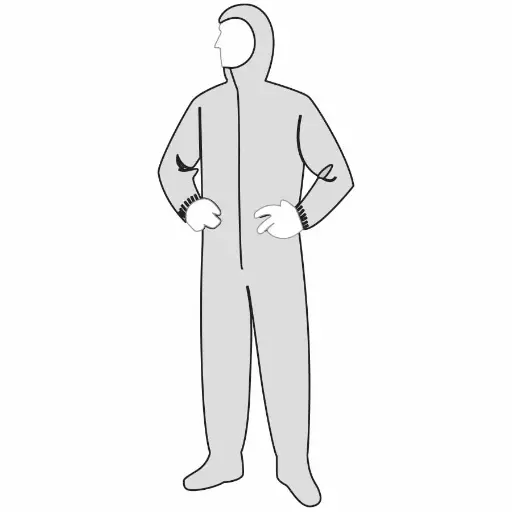 [51238PPHB2X] White Poly Pro Coverall w/ H&B -  EW - 2X