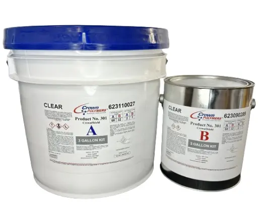 [3013G] Crown Polymers 301 Crownshield Clear Epoxy Thru-Product Kit - 2-Part (3 Gallon)