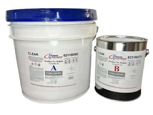 [83403GL] Crown Polymer 8340 CrownPro True Summer Polyaspartic Topcoat Coating Kit, Clear, 2-Part (3 Gallon)