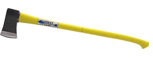 [AST-8TH] Single Bit Axe 3.5 LB Steel Head Yellow Fiberglass Handle